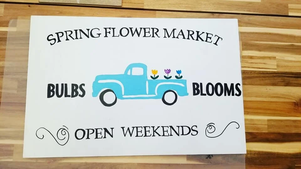 Spring Flower Marker wood sign
