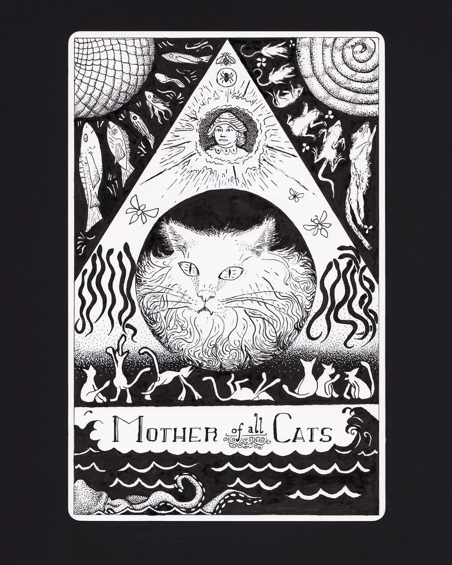 Mother of all Cats
5.5&rdquo; x 8.5&rdquo; ink drawing with dip pen and brush. A gift. Wooooo. Swipe for detail.
.
.
.
#dippen #inkdrawing #ink #inkart #nib #pen #penandink #inkpril #votive #catmythology #deity #deities #vermin #illustration #drawing