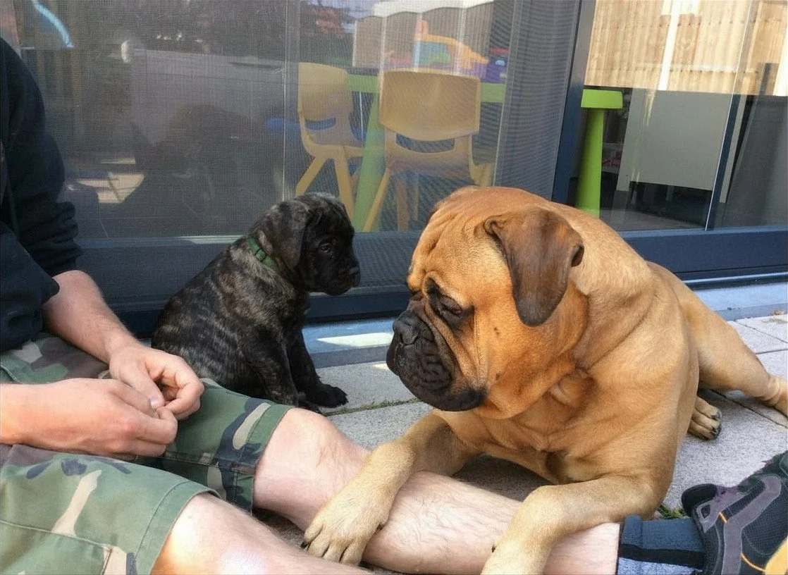  Hond en puppy introductie op schoot 