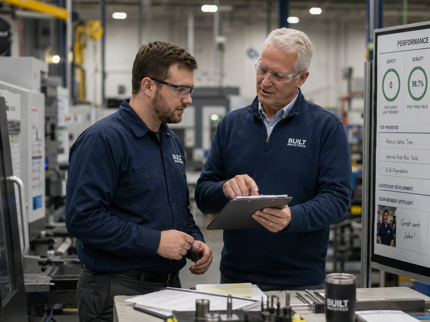 A leader mentors an employee who shows promise.