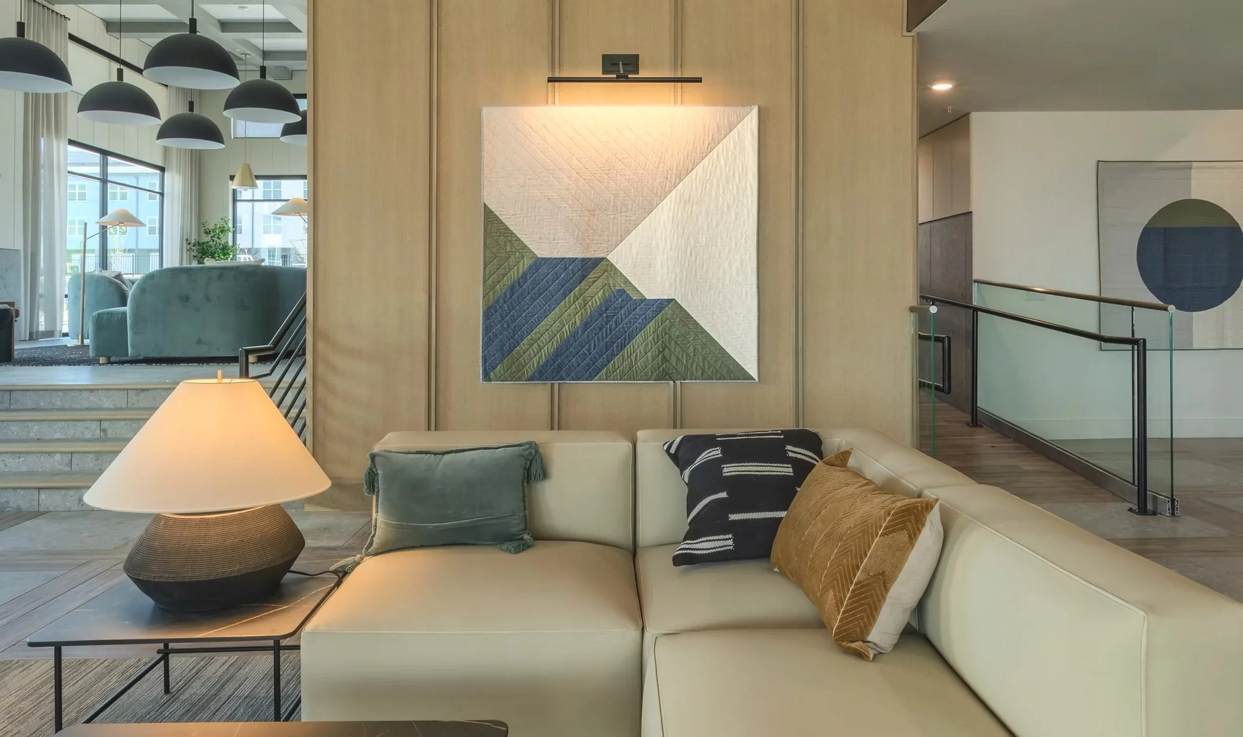 Custom Wat and Blackberry Wall Quilts for High Point residential project by Curator Engine