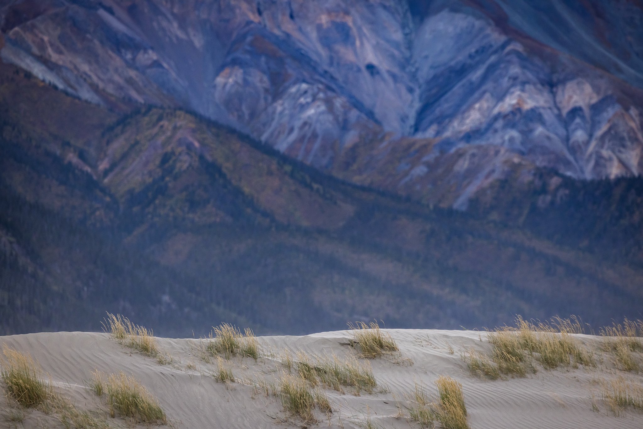  Sand dunes and mountains. 