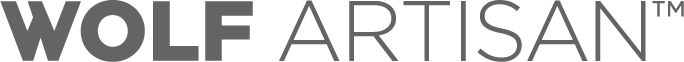 Black and white logo with the words 'WOLF ARTISAN' in bold and thin fonts.