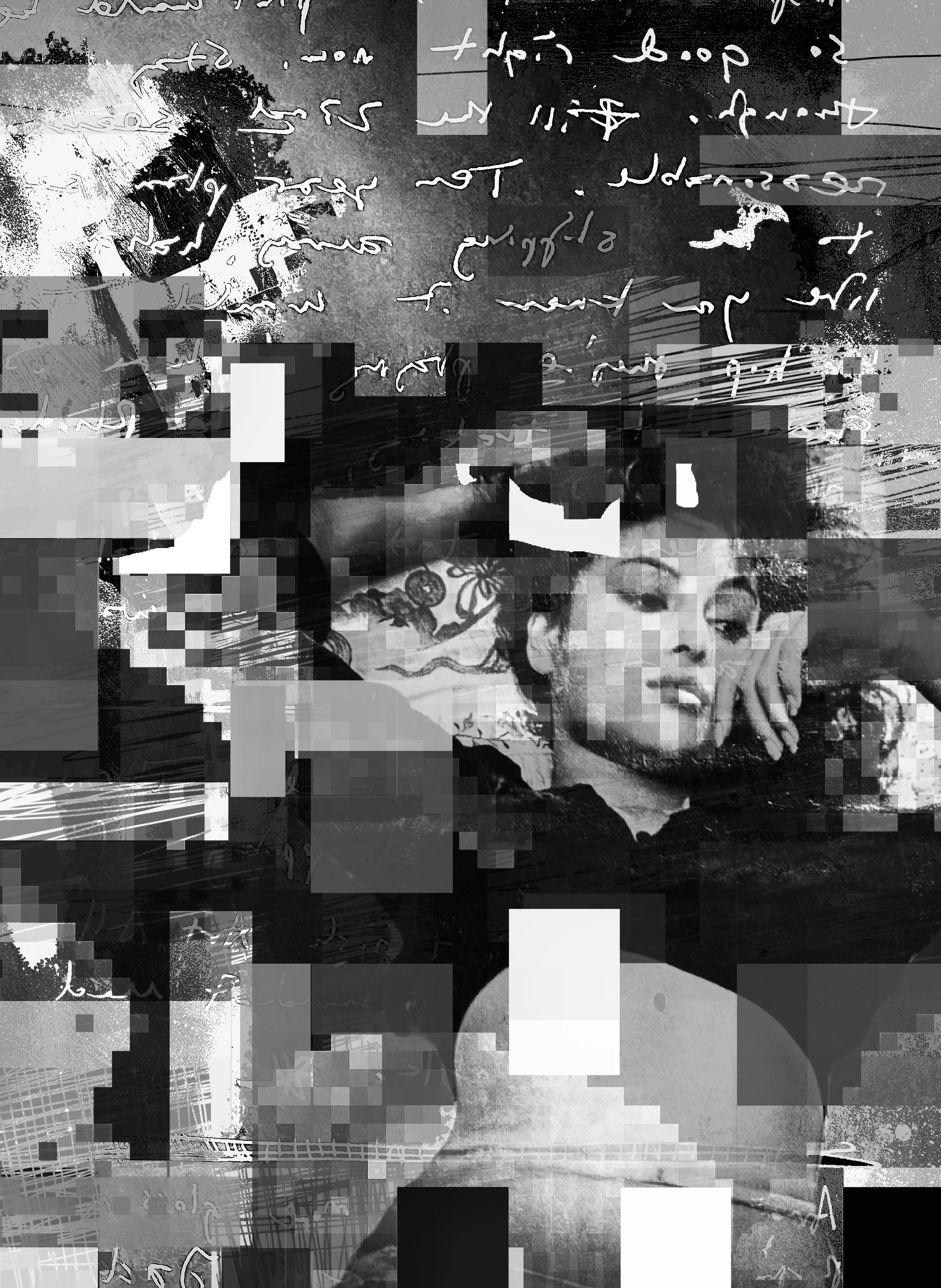 "Glitch Noir" / digital composition / 2026