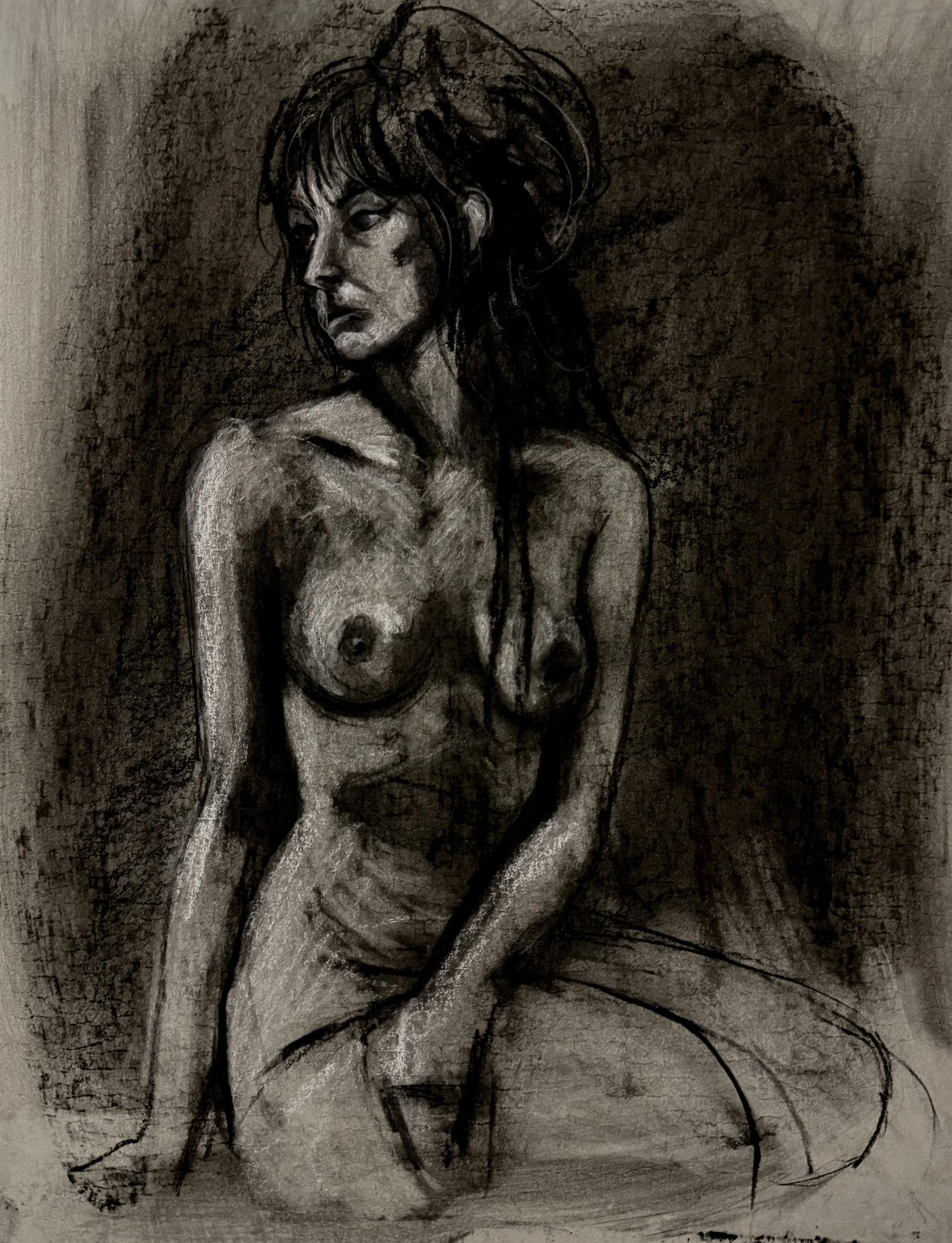 Figure Drawing 3.26.26 - I / charcoal on paper / 2026