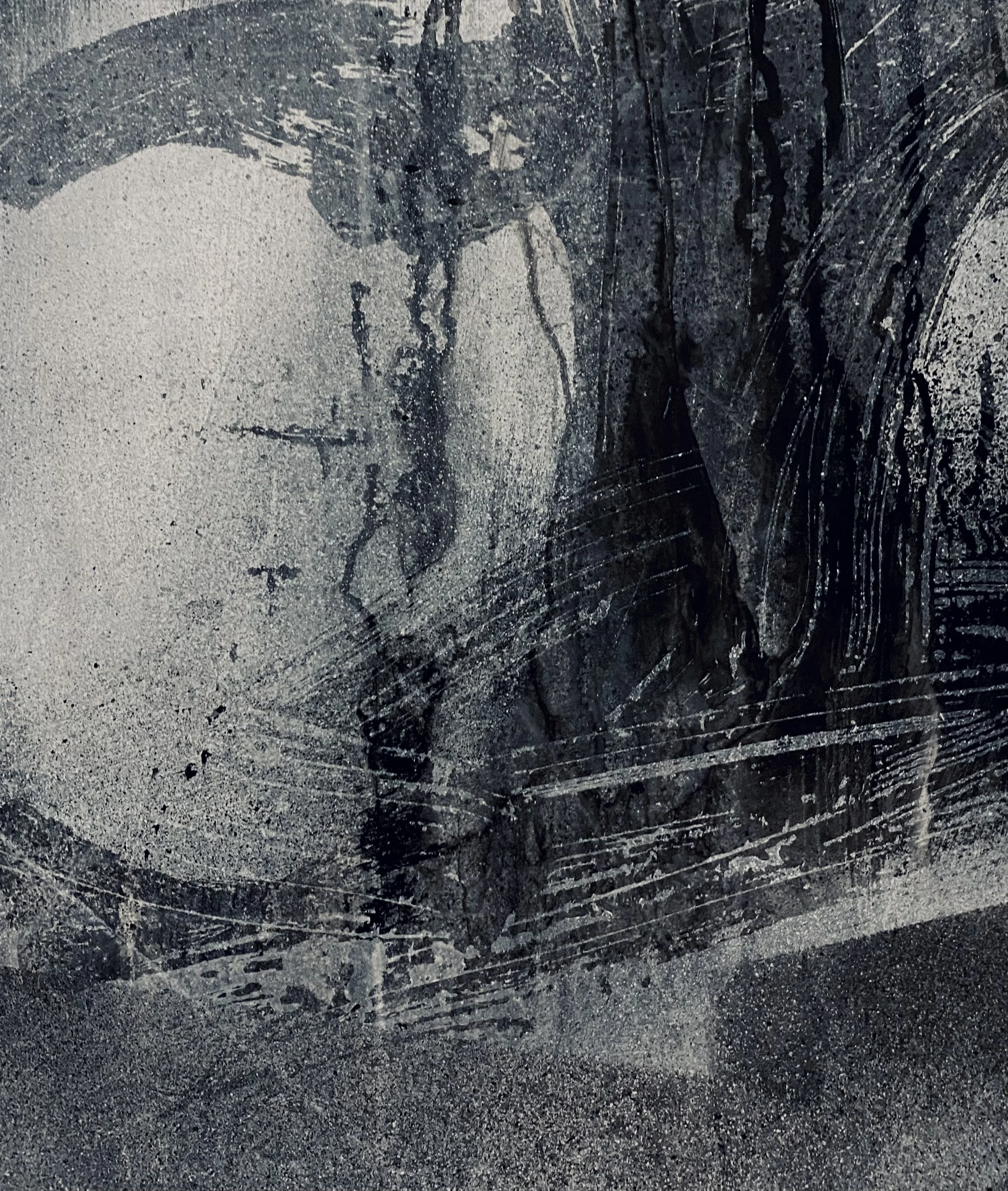 “Four Small Studies for Northwestern (IV)” / acrylic paint and charcoal on paper / 9.5 x 10.5 in. or 8 x 9.5 in. / 2025