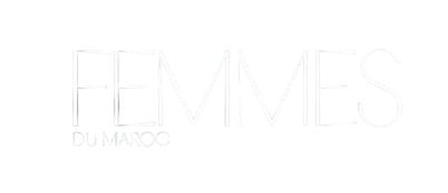 Text reading 'Femmes du Maroc' on a black background.