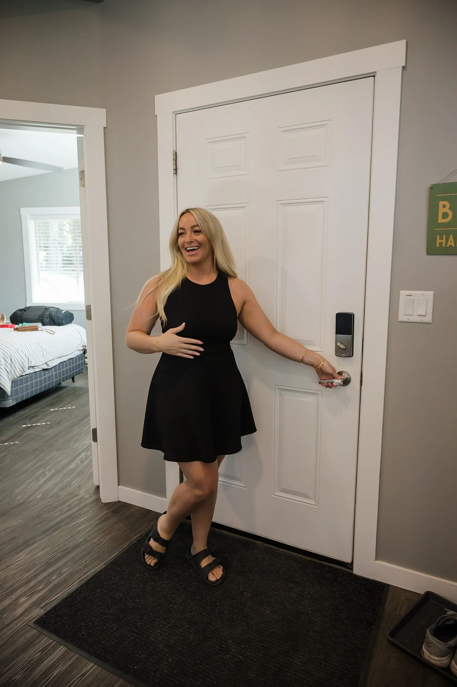 opening the door during a first look