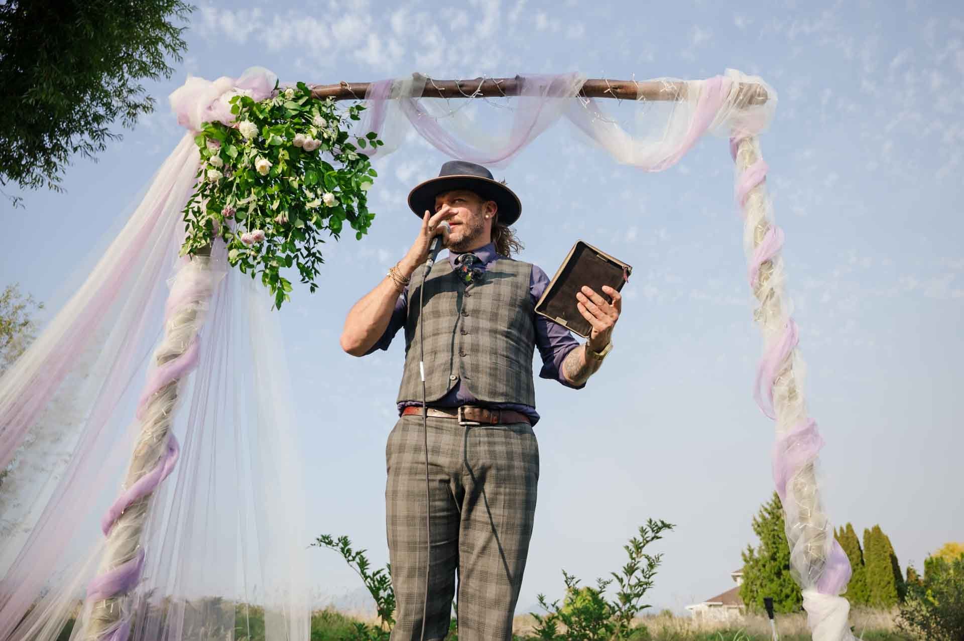 wedding officiant at a ceremony