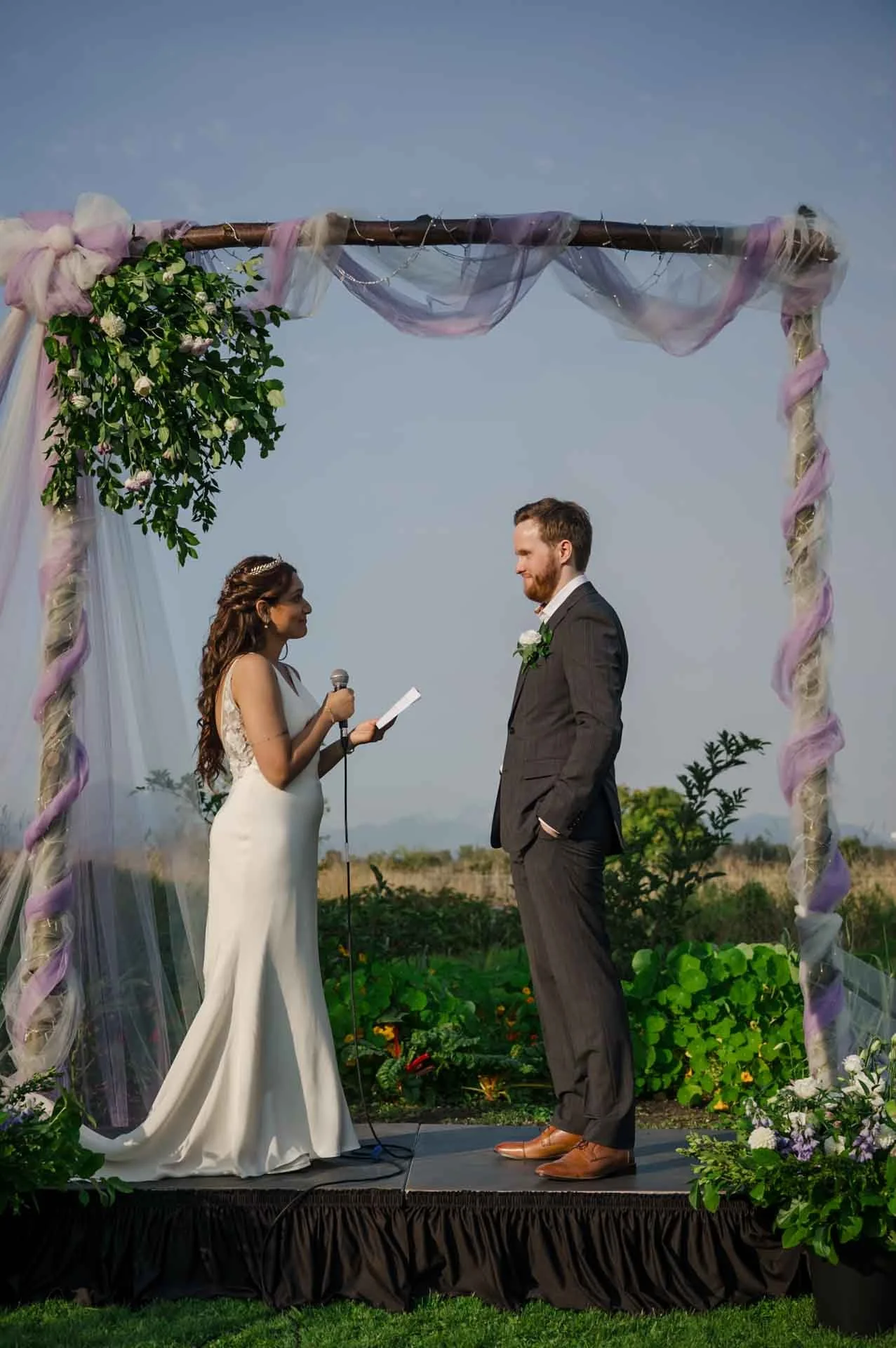 bride saying vows to groom