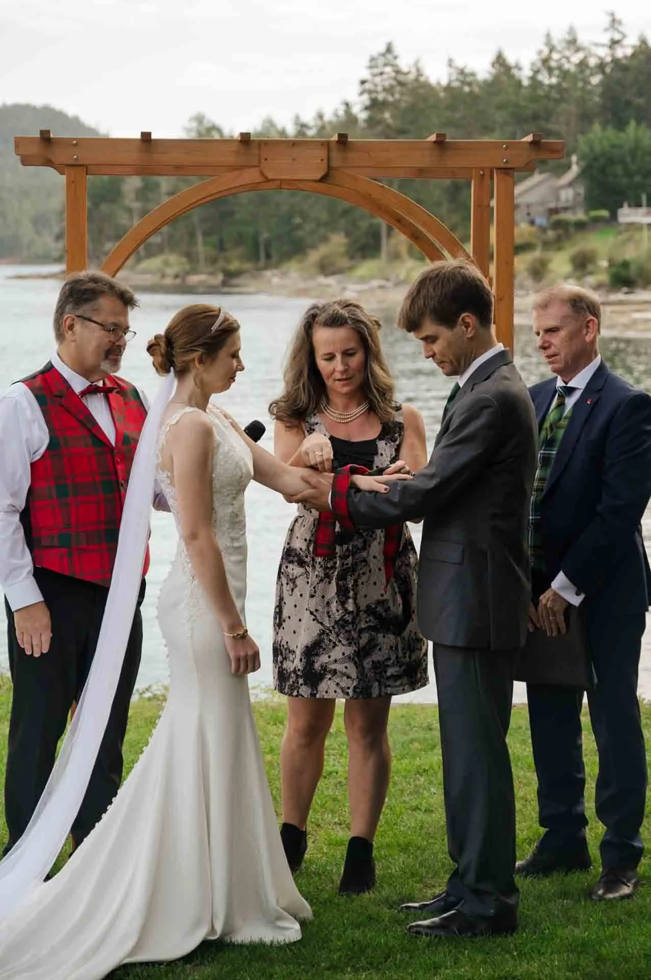 hand fasting ceremony performed by wedding officiant