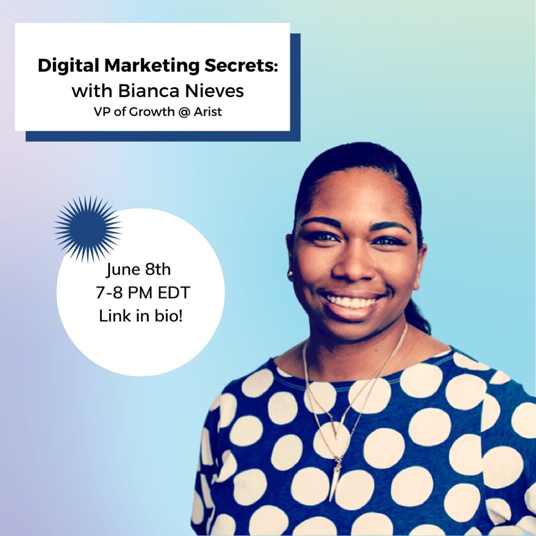 Want to learn how to build a 🔥 digital marketing campaign? Tomorrow, our special guest Bianca Nieves will be spilling all of the tea 🍵 Don&rsquo;t miss out!