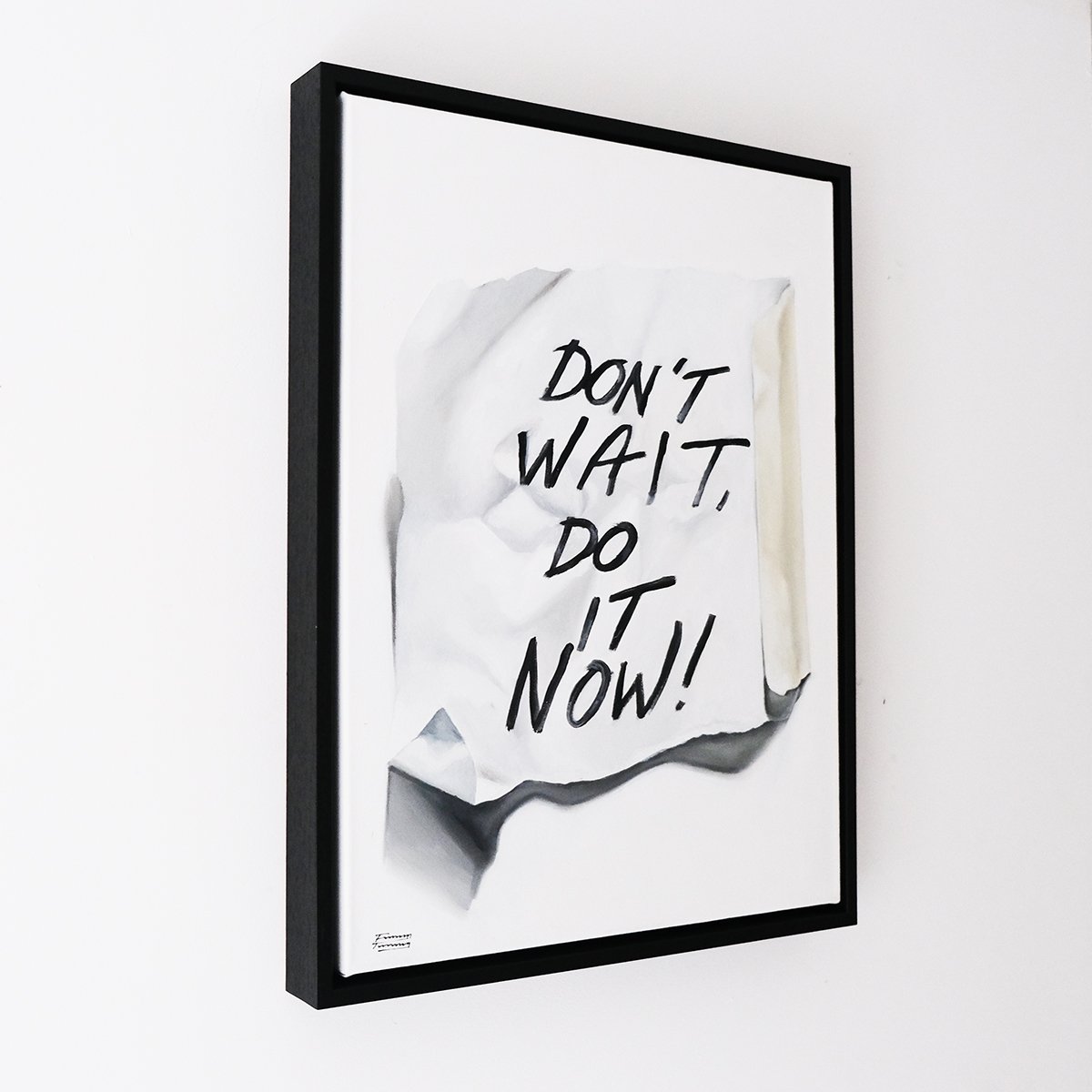 funnytummy art dont wait do it now ready to hang framed side right.jpg