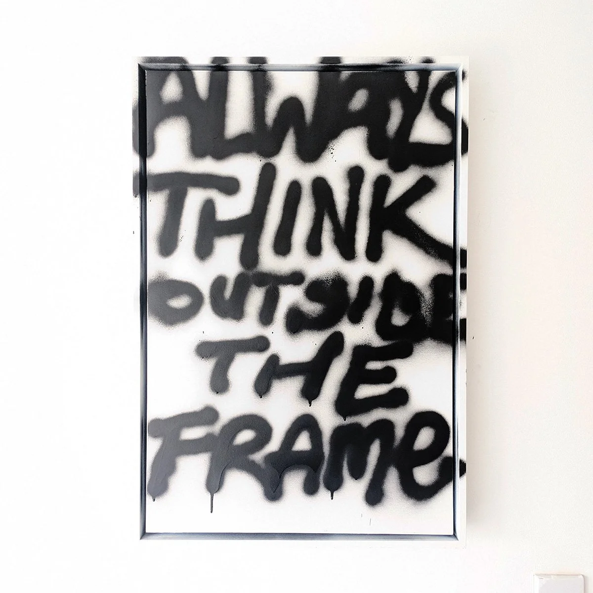 funnytummy art always think outside the frame ready to hang original spray paint thumbnail.jpg