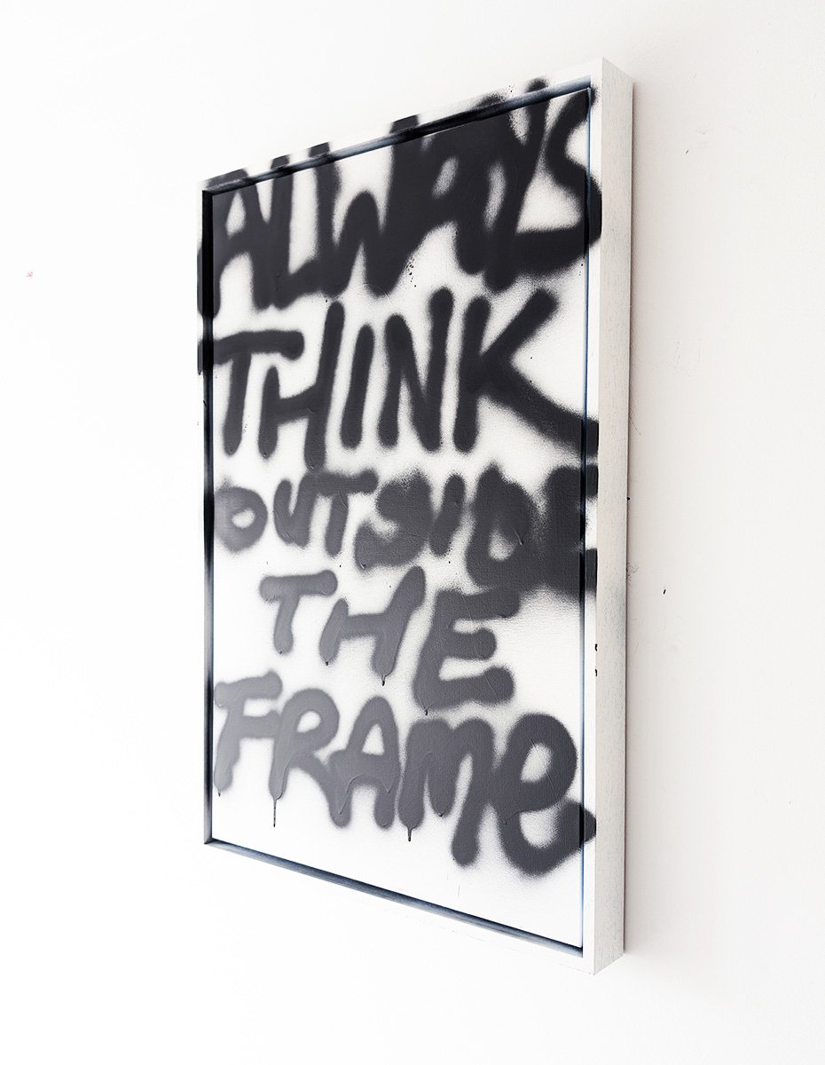funnytummy art always think outside the frame ready to hang original spray paint side.jpg