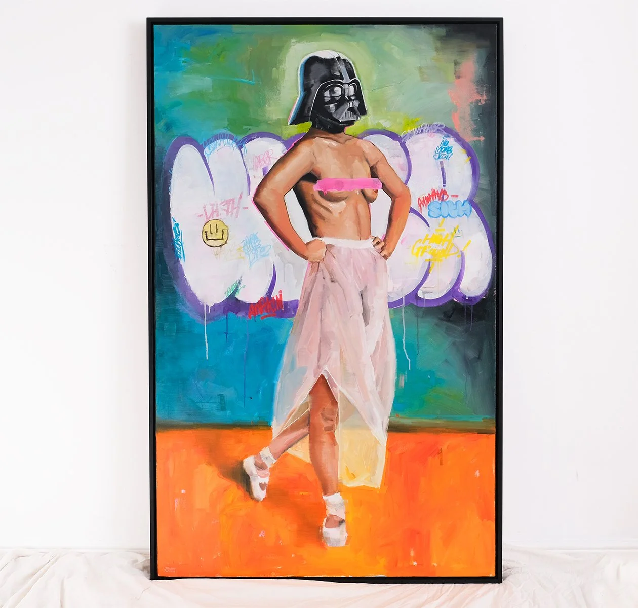 DARTH BALLERINA (ORIGINAL FRAMED OIL PAINTING)