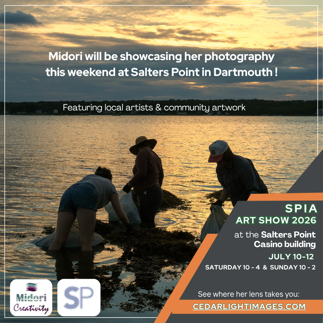 Promotional graphics of Midori Evans at SPIA Art Show 2026