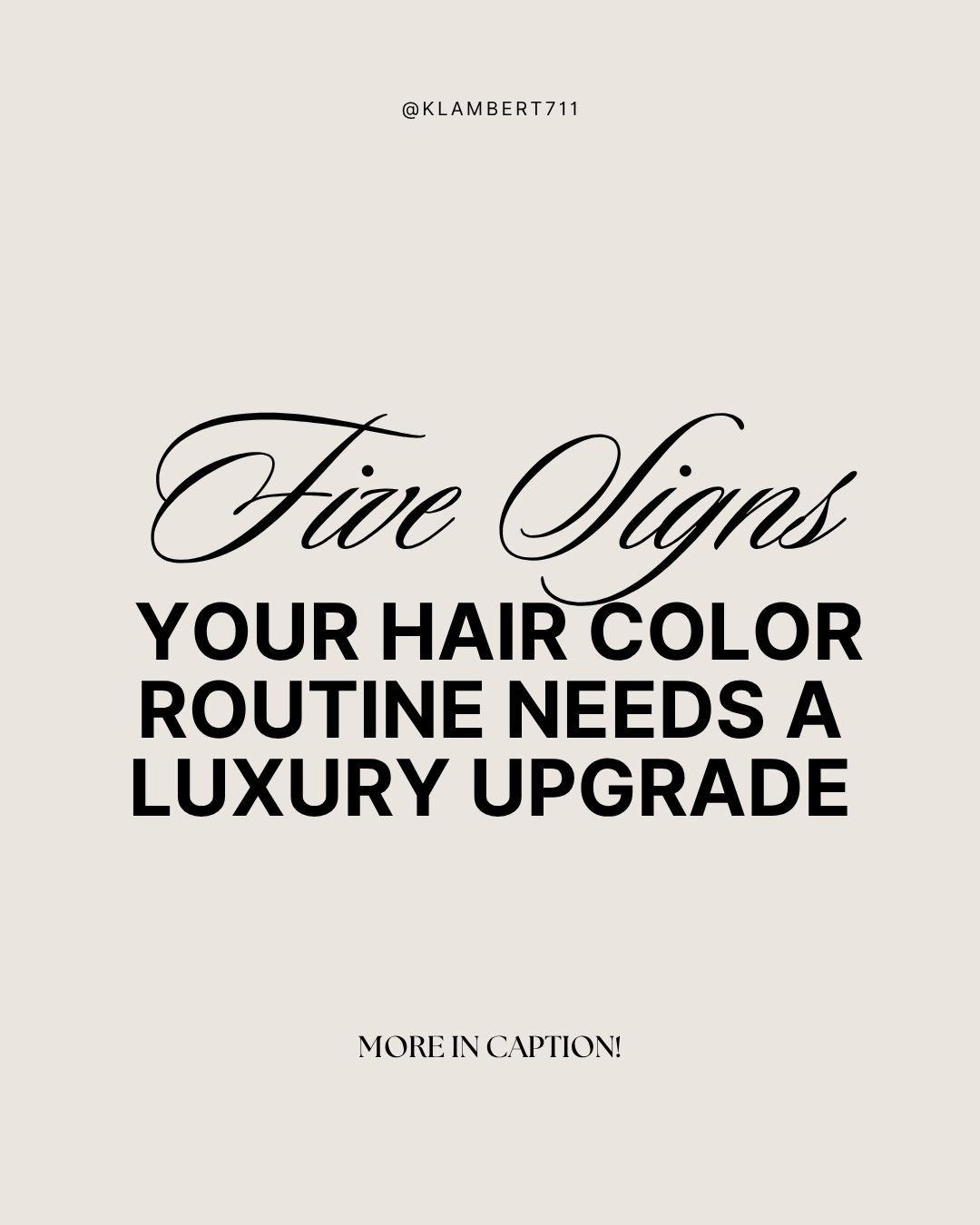 5 Signs Your Hair Color Routine Needs a Luxury Upgrade ✨

1️⃣ Your color fades too fast&mdash;hello, dull roots and brassy tones
2️⃣ Your hair feels dry or damaged after coloring
3️⃣ You&rsquo;re stuck in the same shade but craving something fresh
4️