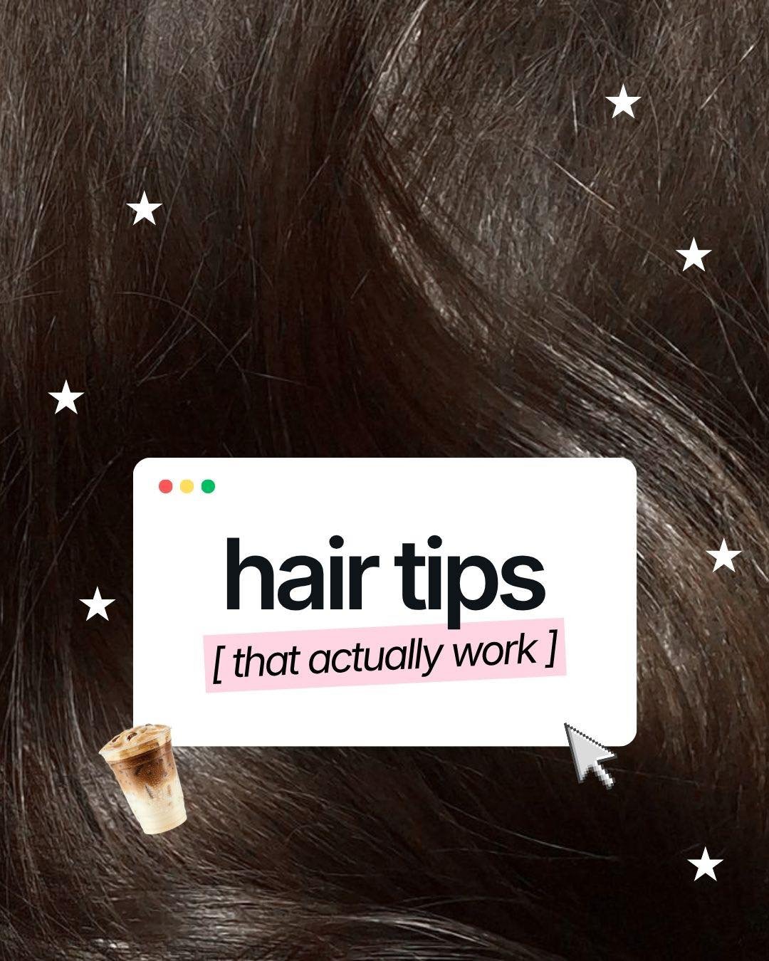Hair tips that actually work 👇 (no gimmicks, just what I tell my guests)

💧 Condition mid-length to ends, skip the scalp
🌡️ Turn your hot tools DOWN &mdash; heat damage is forever
🪮 Detangle from the ends up, never root to tip
🛌 Silk pillowcase 