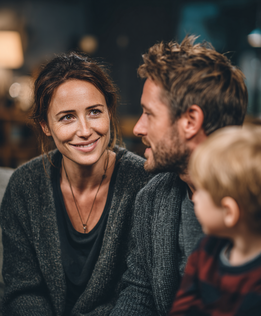 family sitting in a family therapy session in Encinitas, CA