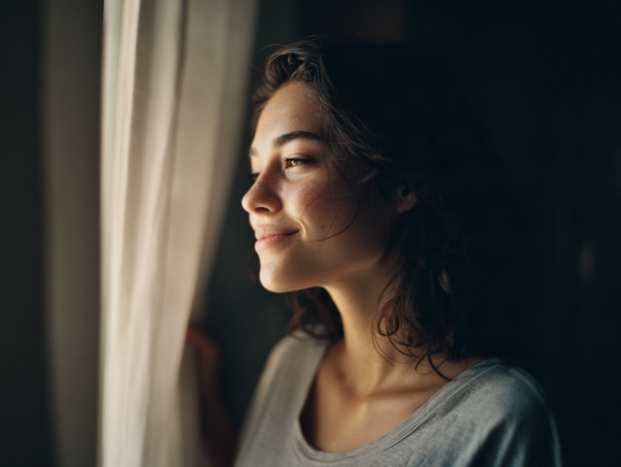 woman seeing hope after going to therapy to help with depression