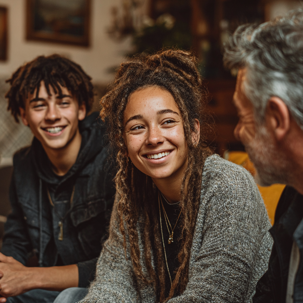 2 teenagers and father in family therapy in Encinitas