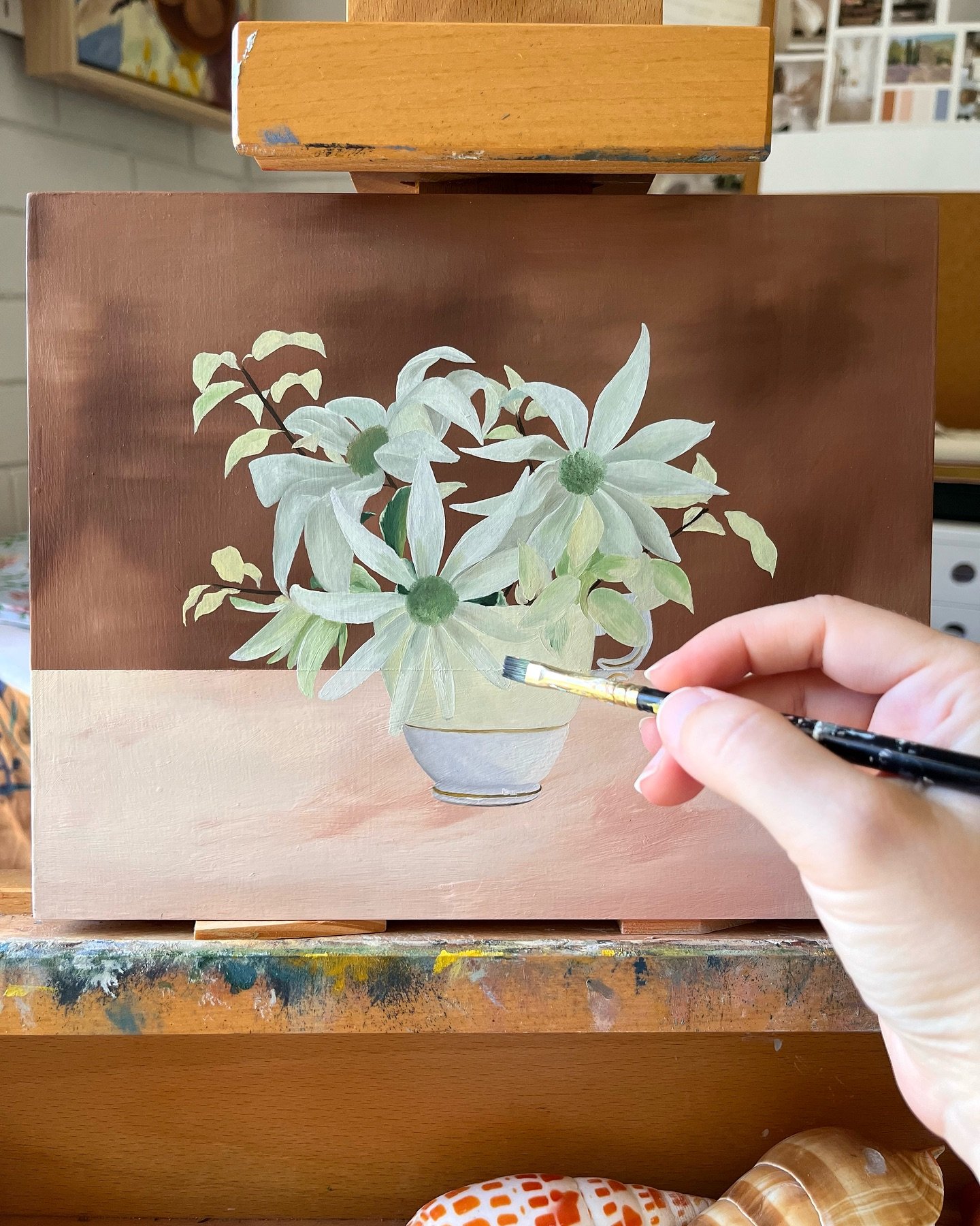 Work in progress! This is the first pass done on these gorgeous flannel flowers. Still lots of colour and details to add but it&rsquo;s got a lot of promise this piece - I&rsquo;m loving it already! These little tea cups I&rsquo;m working on will be 