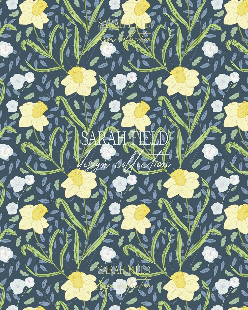 Yellow Tulips Repeat Pattern Sarah Field