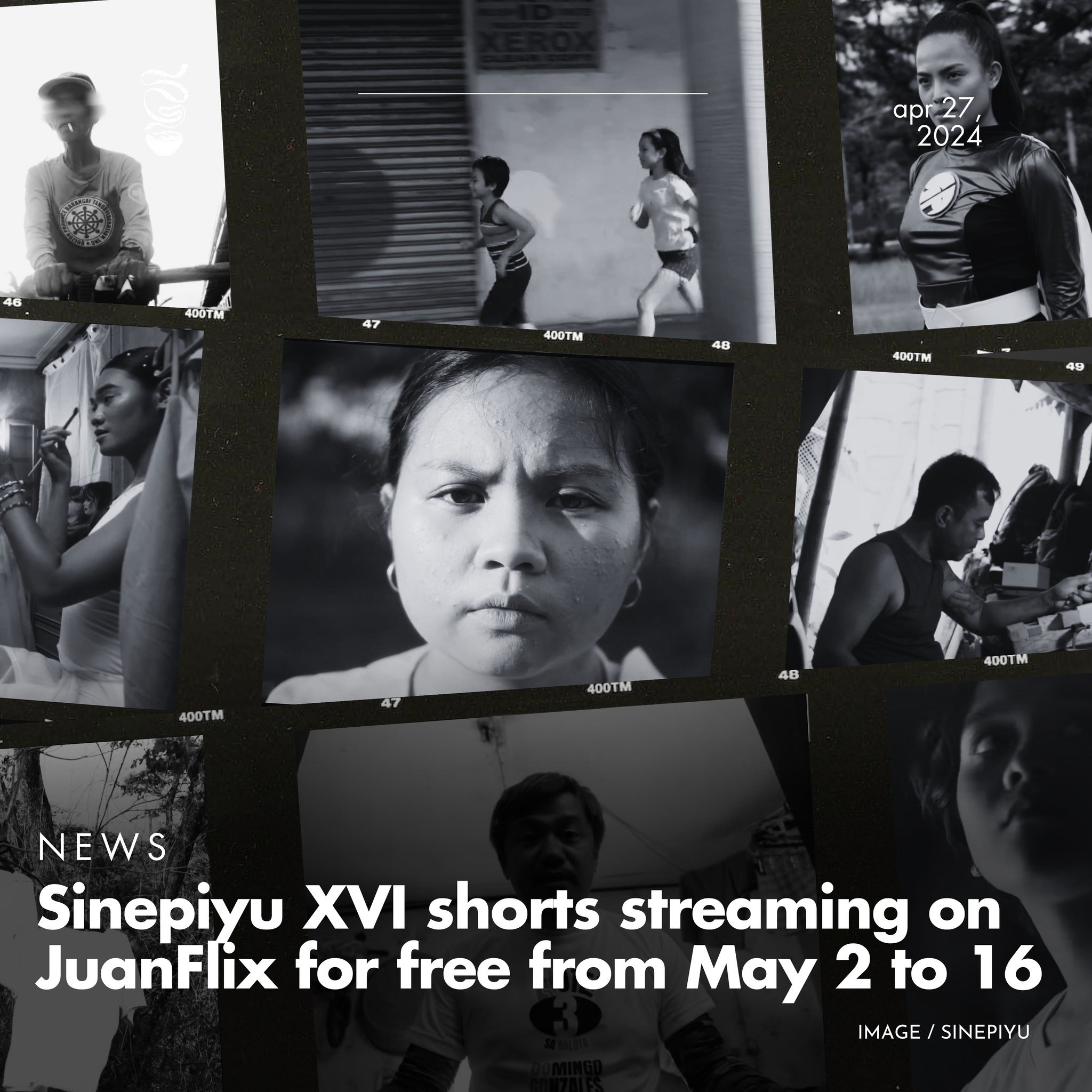 SINEPIYU ON JUANFLIX!

The 16th Sinepiyu's official selection is set to be streamed on JuanFlix: The FDCP Channel from May 2 to 16 for free. With the theme &quot;Paglibot sa Kawalan,&quot; student short films explore the unknown and limitless potenti