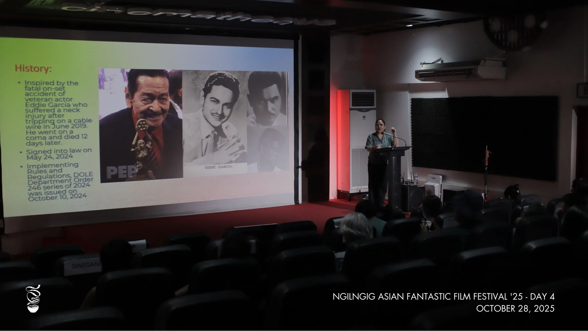 WHAT’S COOKING: On October 28, the 4th day of the 9th Ngilngig Asian Fantastic Film Festival showcased a diverse program of short films and talkbacks, a timely discussion on the Eddie Garcia Law, and a full-length screening of Khavn’s &ls