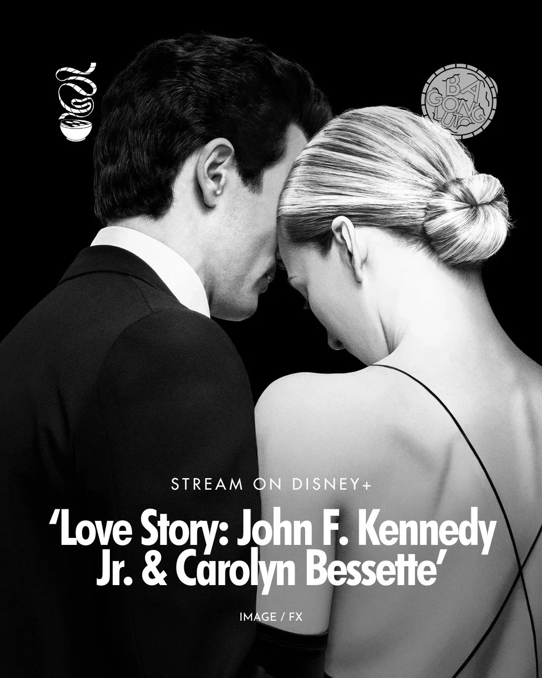 A LOVE THAT CAPTIVATED A NATION.

'Love Story: John F. Kennedy Jr. &amp; Carolyn Bessette' is now streaming on Disney+!

This American biographical romance anthology series created by Connor Hines and executive co-produced by Ryan Murphy centers the 
