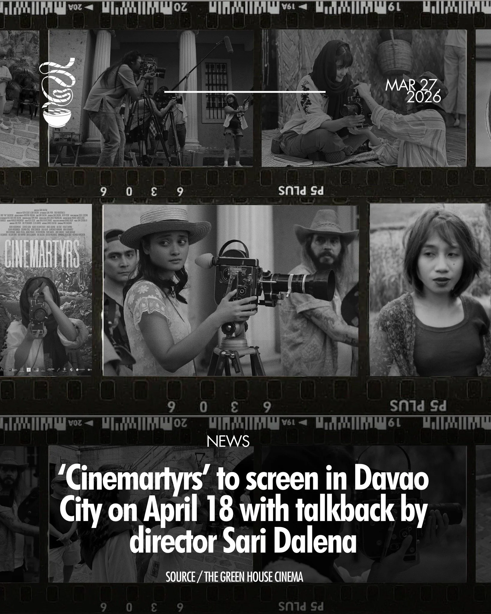 I CAN MAKE BABIES. AND I CAN MAKE MOVIES.

Cinemalaya 2025 film &lsquo;Cinemartyrs&rsquo; will be screened at The Green House Cinema in Anda, Davao City, on April 18 at 7 PM, as part of The Cinema of Sari Dalena: A Retrospective. The screening will b