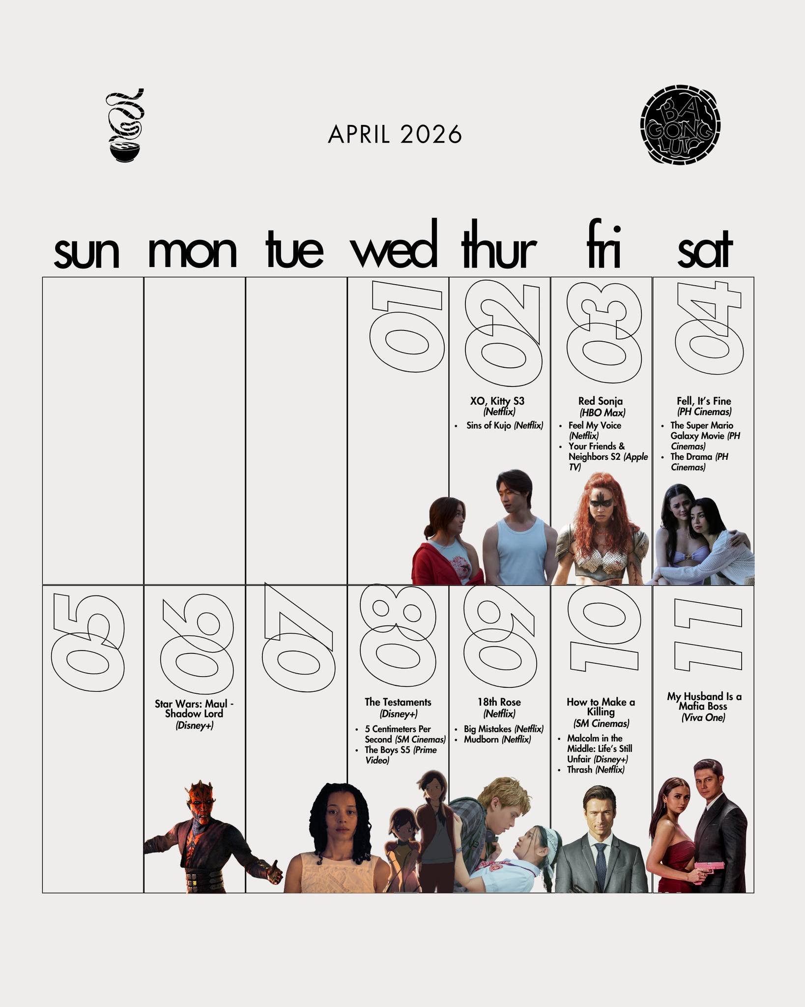 NEW DROPS FOR APRIL!

The first half of April welcomes a variety of films for audiences looking to catch something new. In theaters, viewers can watch 'I Fell, It&rsquo;s Fine' marking Glaiza De Castro and Rhian Ramos' on-screen reunion, 'The Super M
