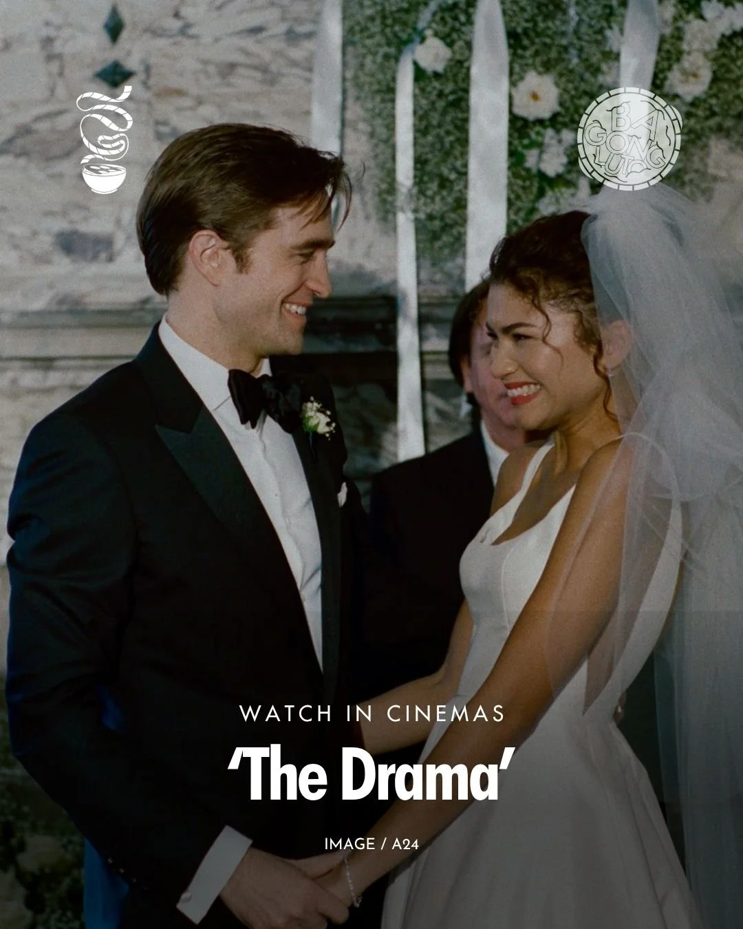 WE LISTEN AND WE DON&rsquo;T JUDGE.

A24's &lsquo;The Drama&rsquo; is now in cinemas!

Directed by Kristoffer Borgli and starring Zendaya and Robert Pattinson, the film follows a couple in the days leading up to their wedding, whose relationship is s