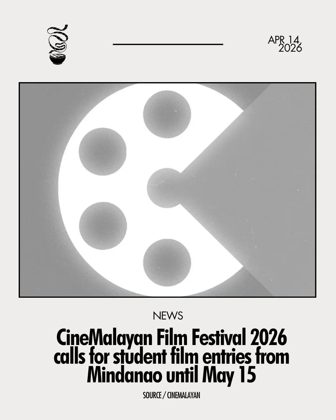 MINDANAO, YOUR TIME IS NOW.

Likhang Malayan, the official Multimedia Arts organization of Map&uacute;a Malayan Colleges Mindanao (MMCM), is now accepting short film entries for the CineMalayan Film Festival until May 15. Open to all college students