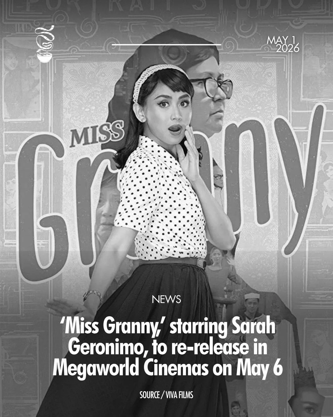 MISS GRANNY RETURNS!

To celebrate Mother's Day, Joyce E. Bernal's 'Miss Granny,' starring Sarah Geronimo, will re-release exclusively in Megaworld Cinemas on May 6. Tickets will range from ₱99 to ₱180, depending on the cinema. 

Visit the official V