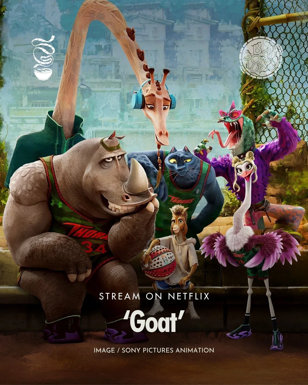 YOU'RE NEVER TOO SMALL TO DREAM BIG.

'Goat' is now streaming on Netflix!

Directed by Tyree Dillihay, this animated sports film follows a small goat (Caleb McLaughlin) who gets the once-in-a-lifetime opportunity to play roarball with the largest, fi