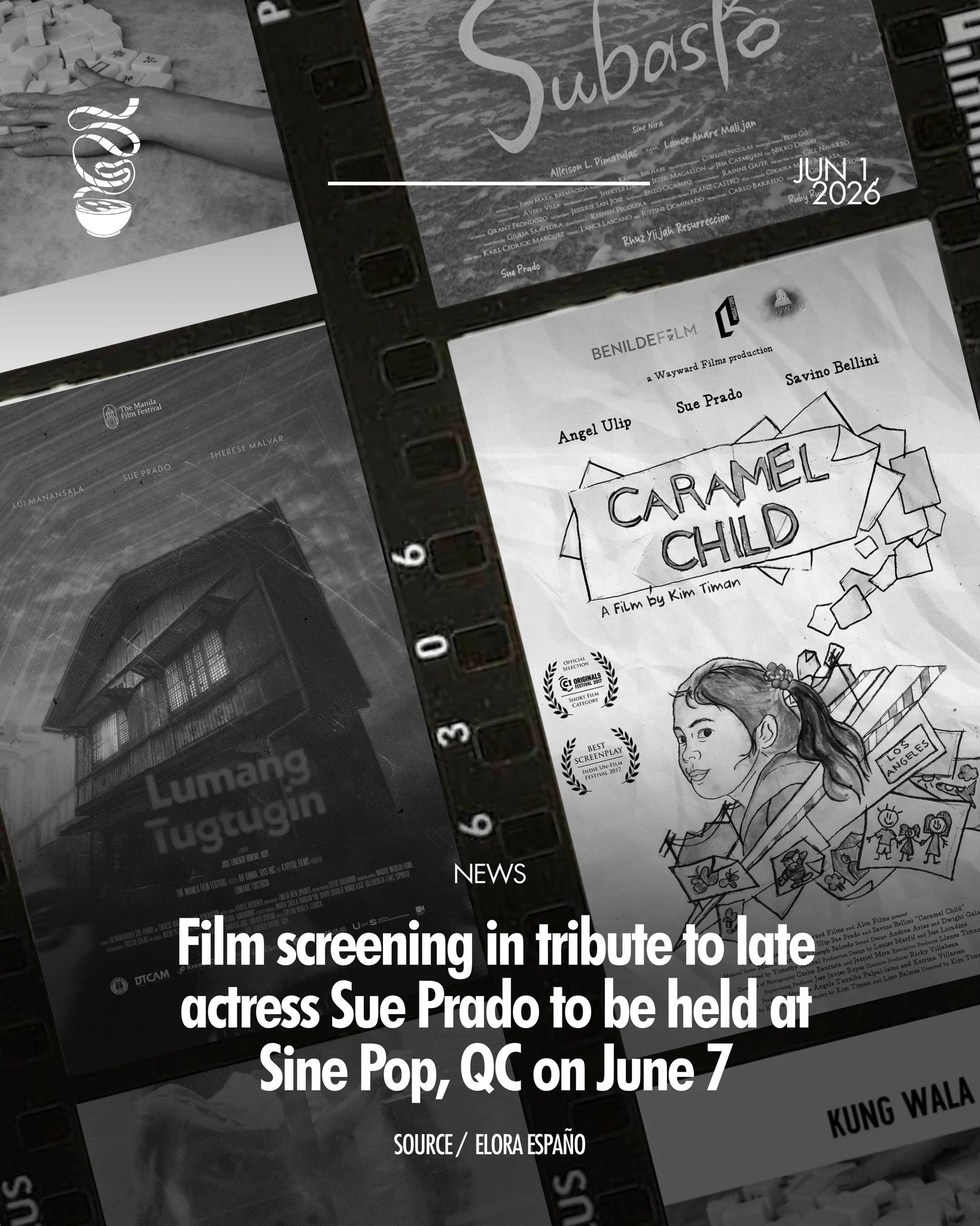 PARA KAY SUE.

In memory of the late actress Sue Prado, a special screening of her films titled "Para kay Sue (At sa Pangarap ng Mapagpalayang Sining)" will be held on June 7 at Sine Pop, Quezon City. The first screening starts at 2:00 PM a