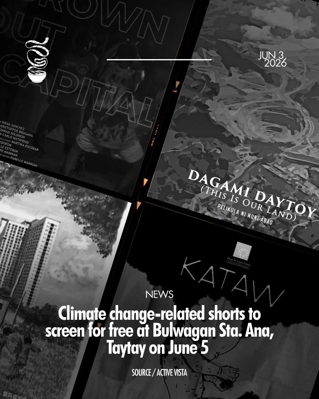KASAMA NA SA KWENTUHANG KLIMA!

To celebrate World Environment Day, Active Vista will hold a free screening of shorts on the effects of climate change on local communities at Bulwagan Sta. Ana, Barangay Sta. Ana Hall in Taytay, Rizal on June 5, from 