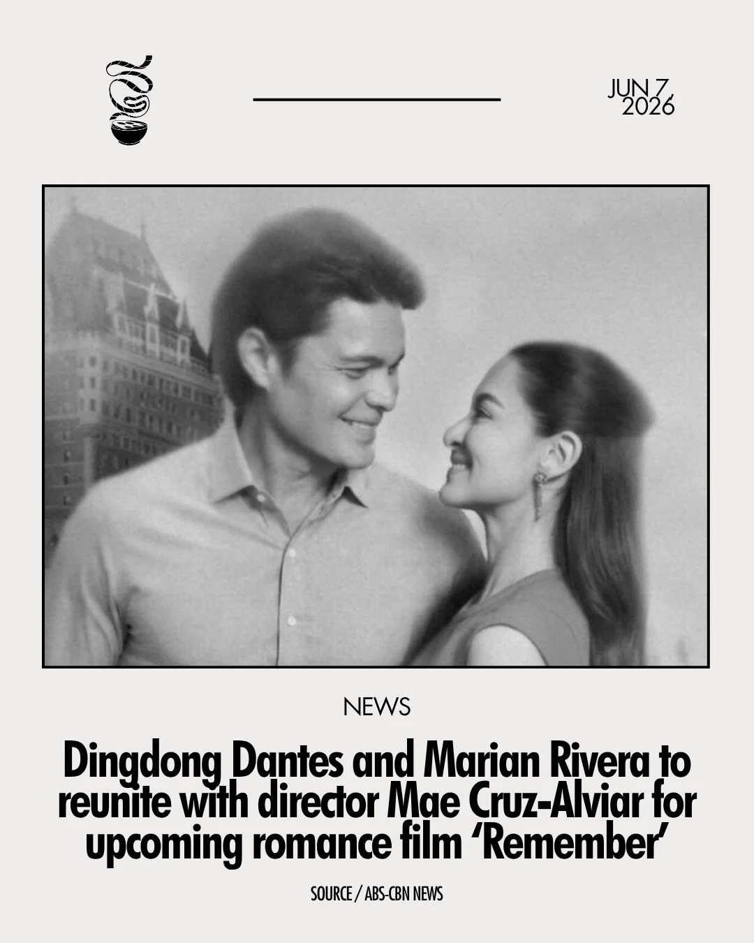 DONGYAN RETURNS!

Onscreen and offscreen couple Dingdong Dantes and Marian Rivera are set to star in upcoming romance family drama film 'Remember.' The pair will reunite with director Mae-Cruz Alviar, the filmmaker behind MMFF 2023 entry 'Rewind,' th