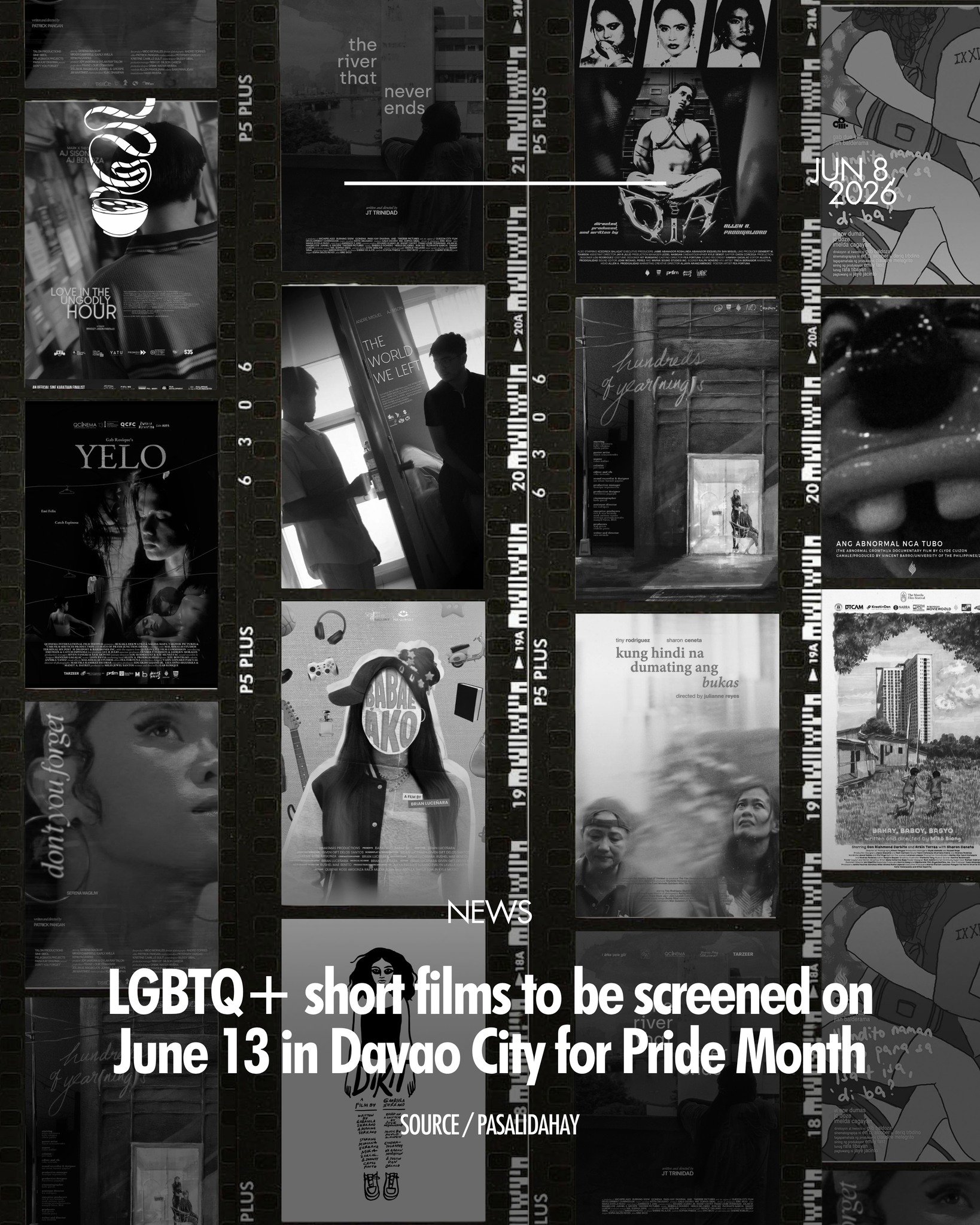 MAO NA GYUD NI, BAKS!

In celebration of Pride Month, &lsquo;Tan-aw Ta, Baks!,&rsquo; a curation of 14 local LGBTQ-themed short films, will be screened on June 13 at The Green House Cinema, Anda, Davao City, at 7 PM. Co-presented by Pasalidahay and A