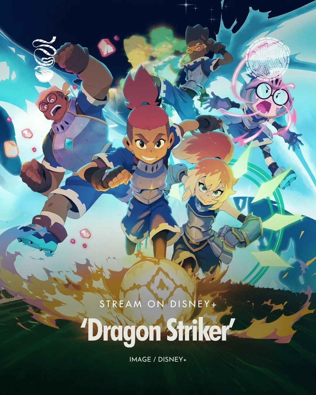 PLAY TO STRIKE!

'Dragon Striker' is now streaming on Disney+!

This animated epic sports fantasy series created by Sylvain Dos Santos and Charles Lefebvre follows a farm boy who discovers his potential as the legendary Dragon Striker in an elite aca