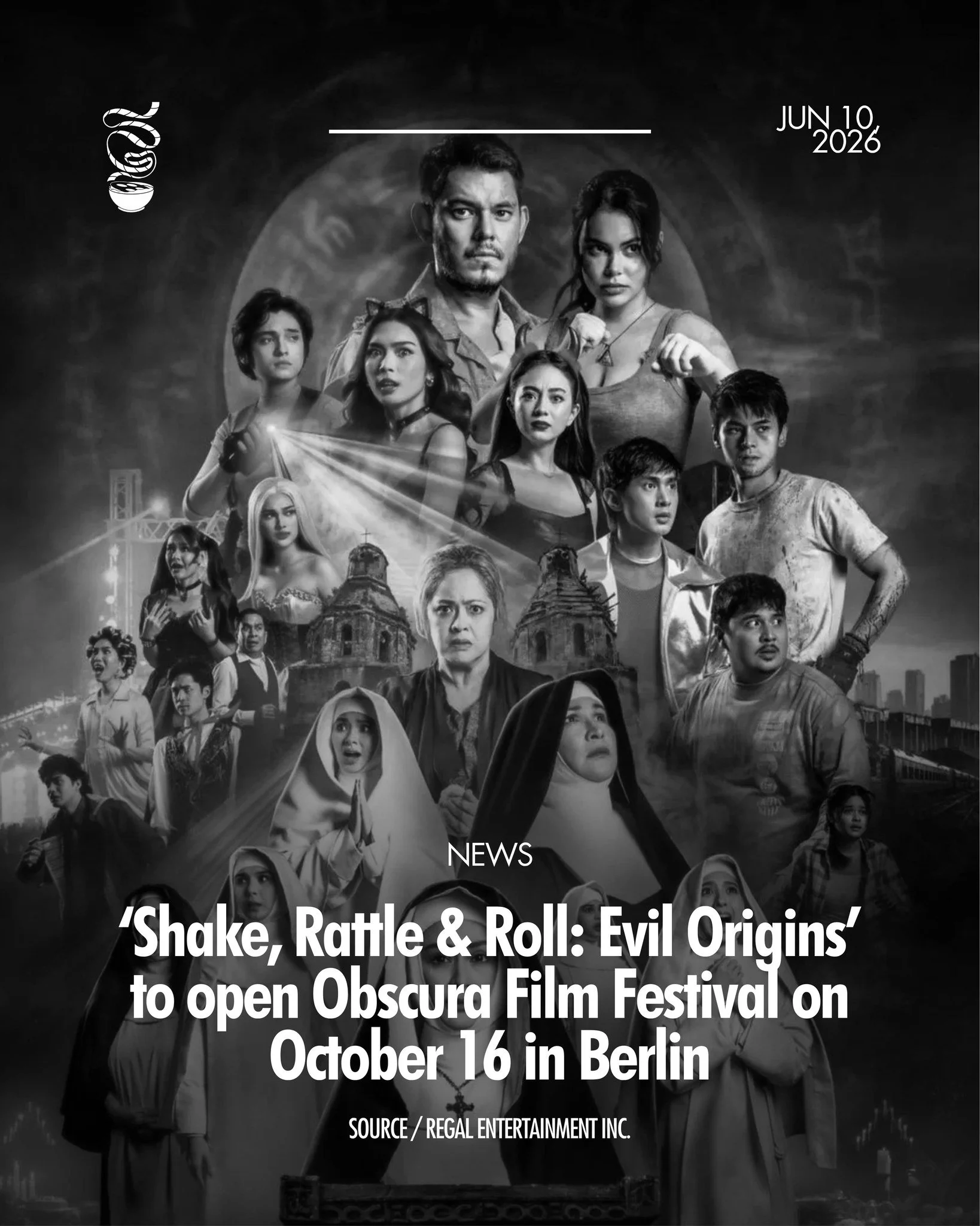FILIPINO HORROR TAKES OVER BERLIN!

The 2025 film &lsquo;Shake, Rattle &amp; Roll: Evil Origins&rsquo; has been selected as the Opening Film for the 10th Obscura Film Festival to be held on October 16 in Berlin. It was previously an entry to the 51st