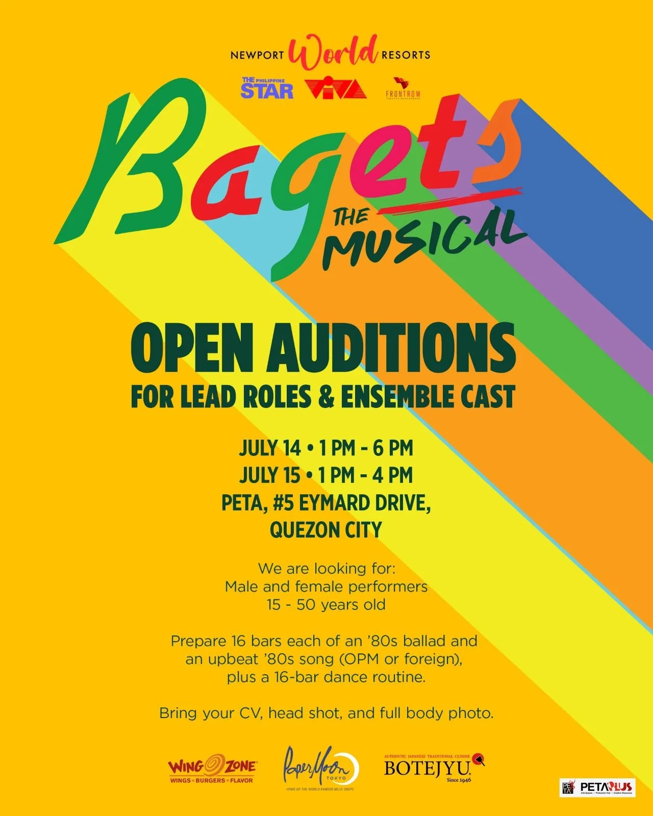 ‘Bagets The Musical’ to hold open auditions on July 14 and 15