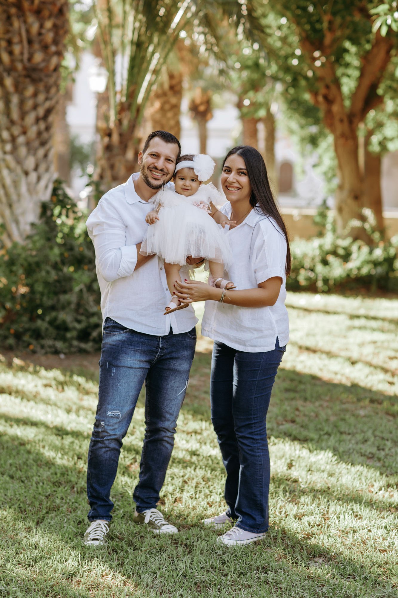 family walking together in park Nicosia Cyprus relaxed outdoor photoshoot