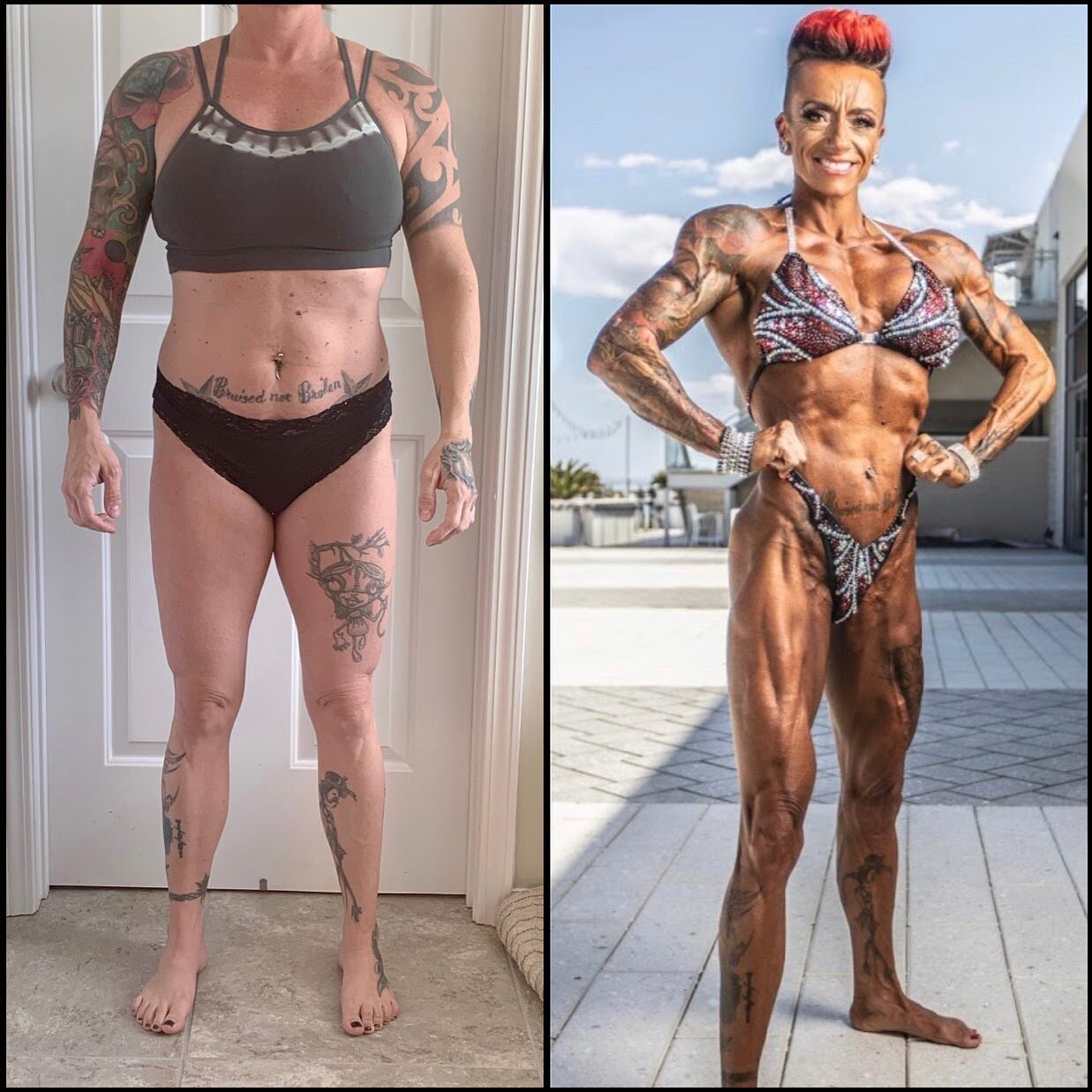 Congrats to @inkedchick on competing in her first show this past weekend at the NPC Daytona Beach Classic. Anik walked away with a first place in true novice, novice, and her masters class. She came in second in the open.
➖
Anik started almost exactl
