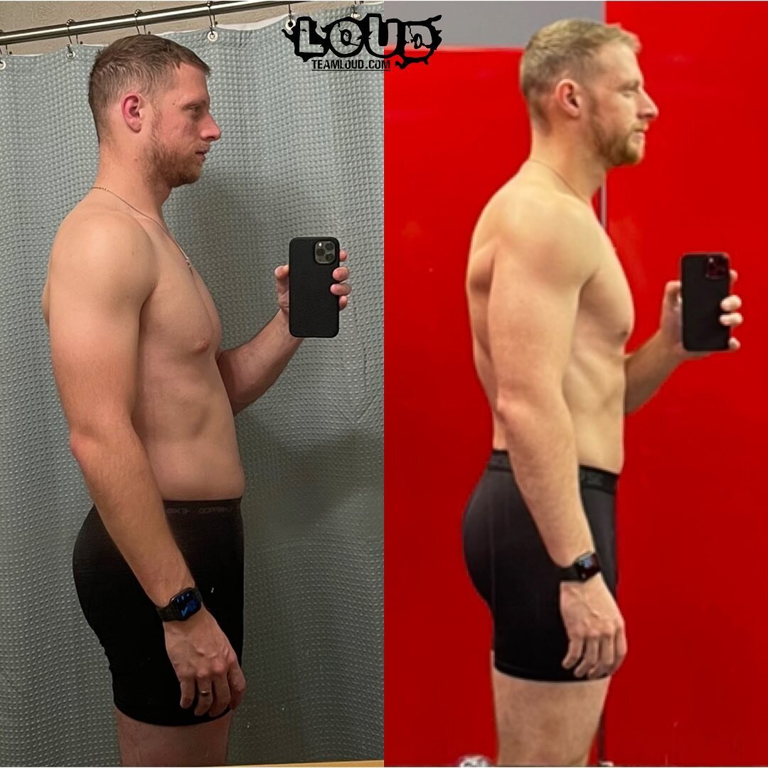 Congrats to the 1st place winner of our Livin&rsquo; LOUD in the new year 2021 Transformation challenge, Jeremy!
➖
Jeremy had the goal of building muscle in the new year, and he&rsquo;s off to a great start! He took his plan written for him by the co