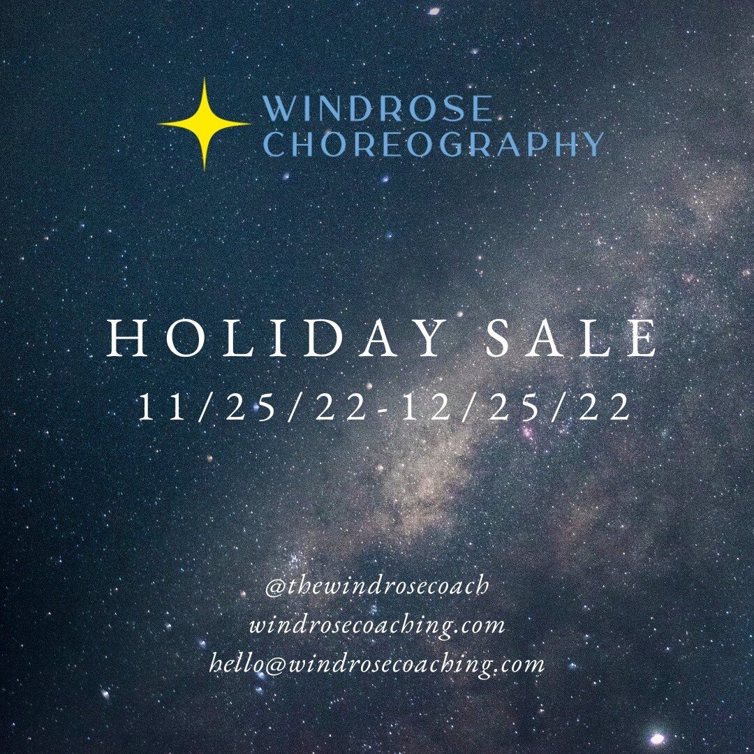 ✨ Give the gift of dance this holiday season ✨

Raise your hand if you have a wedding to attend in 2023-2024 (even if it's your own!) 🙋🏻&zwj;♀️ I'll wait.

Windrose Choreography's Holiday Sale is for all of you! Ditch the registry and give a though