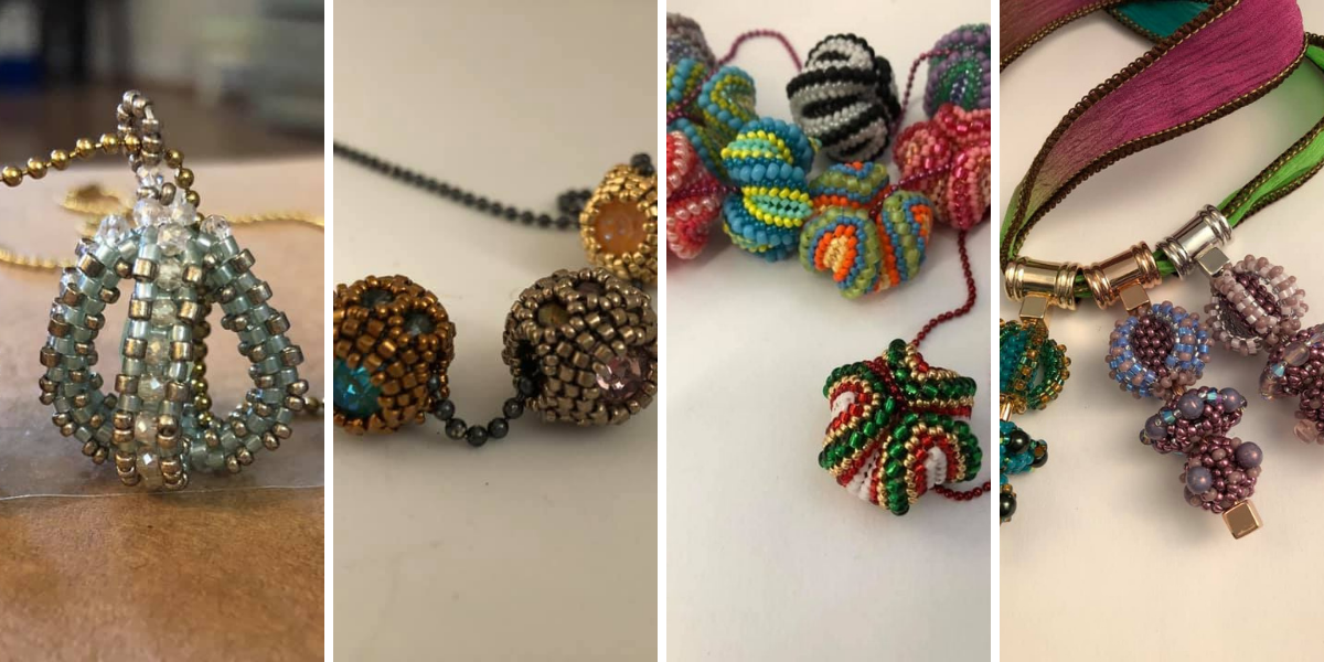 Black Cat Brick Stitch pattern beaded pendant and earrings