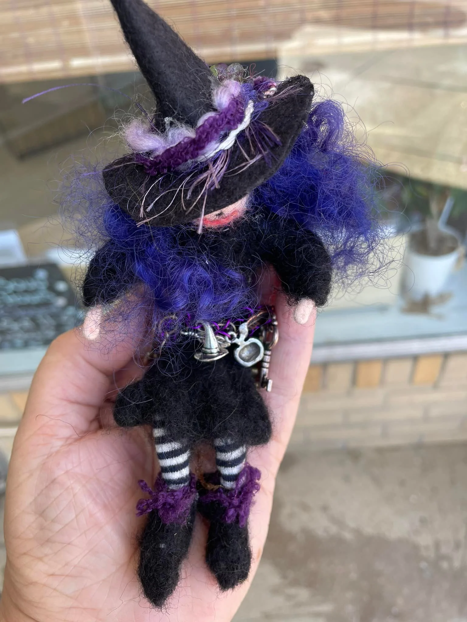 Needle felted witches with Elizabeth du Toit-in studio 